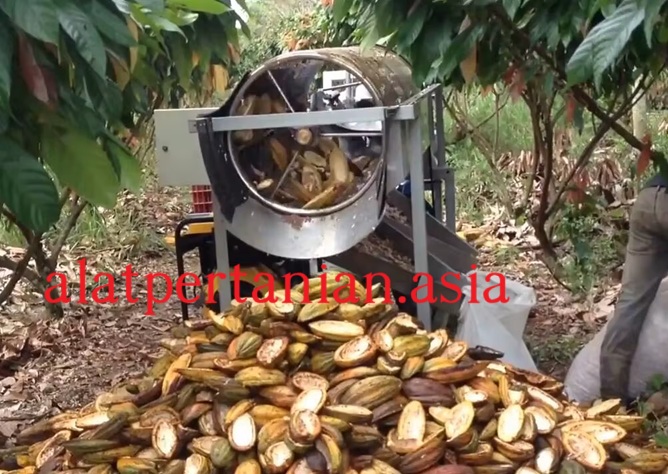 Mesin Pemecah Buah Kakao dan Pemisah Biji  Kakao (Pod Breaker) Rotary  -  300-400kg/jam - Gambar 3